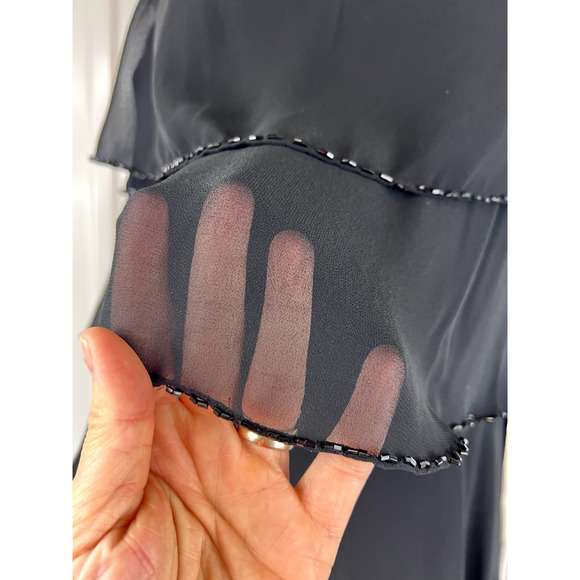 Patra Women's Black Sleeveless Cocktail Dress Size 10p Ruffles Party Cruise NWT - Picture 6 of 16